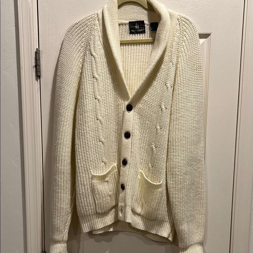 Vintage Men's Cream Cardigan